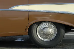 Detail of a vintage car, rims, Havana
