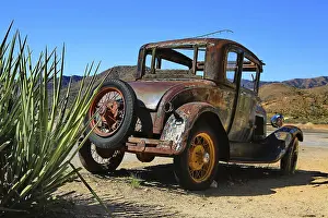 Vintage cars at the Hackberry General Store on historic Route 66