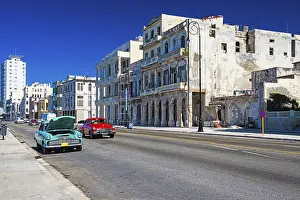 Vintage cars on the Malecon in Havana
