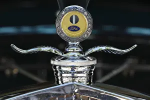 Vintage Ford A Turdor 1928, temperature gauge on the radiator with Ford logo