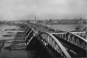 Vintage Photo of hooghly Bridge, Kolkata, West Bengal, Asia, India, 1910, Asia