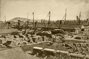 Vintage photo of victoria dock, mumbai, maharashtra, india, asia