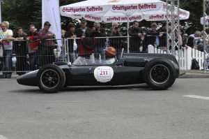 Vintage racing car at the starting line