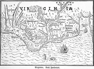 Virginia, New World, historical map