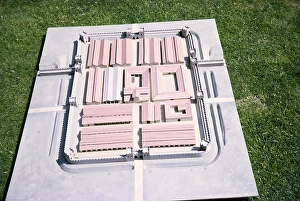 Visit by the Archaeological Society to Hadrian's Wall, Northumberland, England, UK Model of the fort 1969