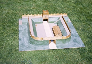 Visit by the Archaeological Society to Hadrian's Wall, Northumberland, England, UK Model of Mile Castle 1969