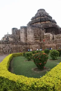 Visitors at world heritage Sun temple complex in Konarak