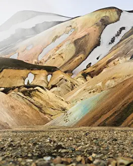 Volcanic barren mountain landscape