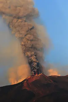 Volcanic eruption on Mount Etna, Sicily