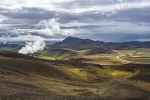 Volcanic landscape at the central volcano Krafla