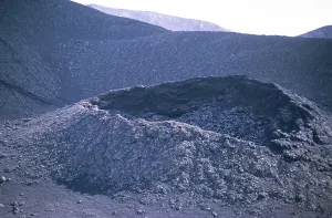 Volcanic landscape with craters and volcanic cones, Timanfaya National Park, Lanzarote, Canary Islands, Spain 1979