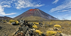 Category Mountain Landscapes Prints: Volcanic landscape with the volcano Mt Ngauruhoe