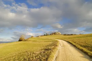 Volcanic rocks in the hegau area - a hiking trail to the castle on hohentwiel - Baden Wuerttemberg