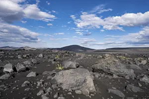 Volcanic rocks and lava sand, volcanic landscape