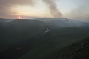 Volcano with lava fountains, Fagradalsfjall