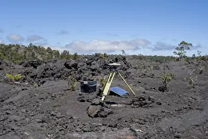 Volcano monitoring station at Luamanu Crater