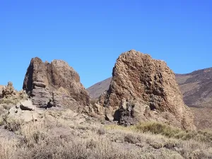 Volcano and rock formations in teide national park in tenerife