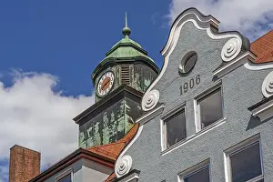Category Historic EN Prints: Volute gable and tower with clock