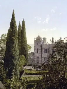 Vorontsov Palace, Alupka, town in Ukraine on the subtropical southern coast of the Crimean Peninsula in the Black Sea
