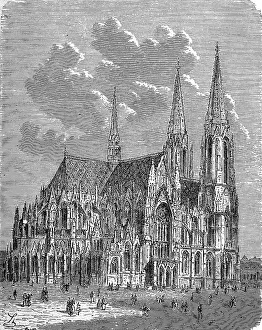 The Votivkirche in Vienna in 1890, Austria, Europe
