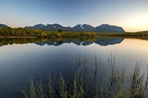 Category Scandinavia Prints: Vuolio Njahkajavri lake in evening light