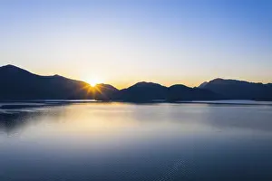 Category Mountain Landscapes Prints: Walchensee at sunrise, drone picture