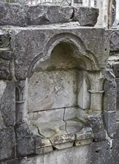 Walkenried former monastery Ruin of the south wall of the choir Piscine