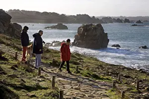 Walkers on footpath, Le Gouffre
