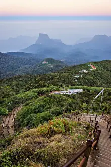 Framed Print : Walking path from Adams peak at sunrise, Sri Lanka