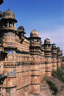 Wall of Gwalior fort, Madhya Pradesh, India
