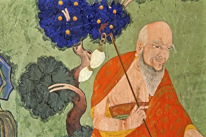 Wall painting or fresco, Tibetan Buddhist Likir Monastery
