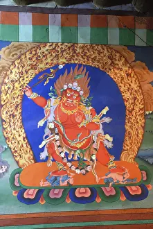 Wall Painting in Tikse or Thiksey monastery at Leh