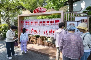 Wall for wishes, chinese garden