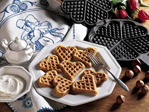 Walnut waffles Liege-style, Belgium, Europe