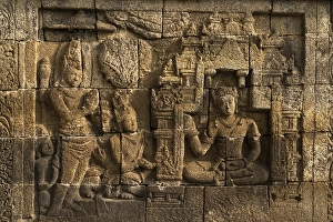 Category Buddhism Prints: Wandrelief, Buddhist temple complex Borobudur