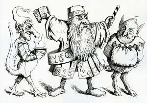 Warlock, drawing by Count Franz Pocci, 1807-1876