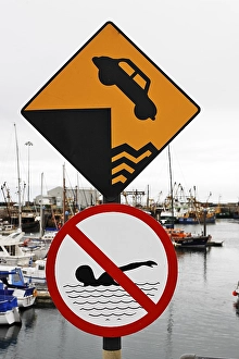 Warning signs, Kilmore Quay, Wexford