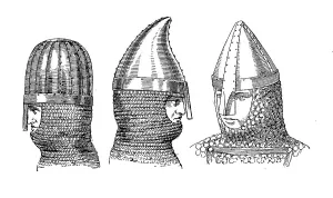 Warrior helmets, with nasal, 11th-12th century