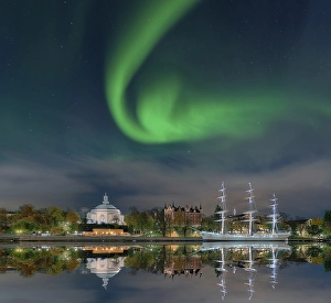 Category Scandinavia Prints: Wasa Museum ship, northern lights