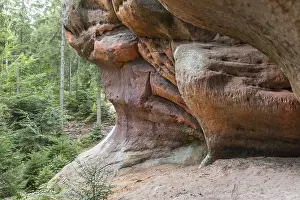Washed-out sandstone at the Kelchsteine natural monument near Oybin