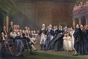 Washington resigns from office on 23 December 1783 in Annapolis