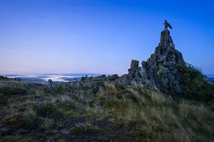 Wasserkuppe with aviation memorial at dawn