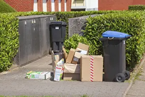 Waste paper and cardboard, Blue bin for waste paper