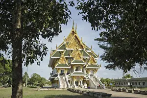 The Wat Khun Inthapramun near the City of Ang Thong in the Province of Ang Thong in Thailand