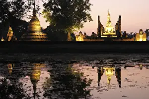Wat Mahathat Temple in the temple of the Unesco World Heritage Site