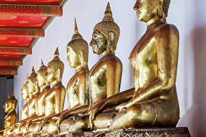 Wat Pho temple in Bangkok near the Grand Palace, Buddhist monastery with hundreds of Buddha statues. Bangkok, Thailand, Asia