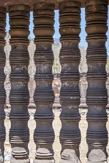 Wat Phou temple closeup detail, Laos