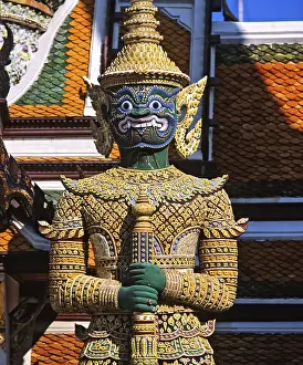 Category Buddhism Prints: Wat Phra Kaeo Temple, Yak, guard