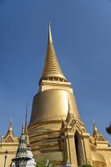 Wat Phra Kaew, Temple of the Emerald Buddha with blue sky in Bangkok