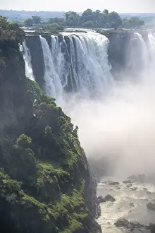 Water plunges into the depths, Victoria Falls with gorge